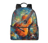 Zaino per chitarra ad acquerello, per donne e uomini, con musica colorata, per adolescenti, borsa per la scuola, zaino casual per college, viaggi, lavoro