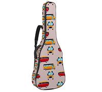 Zaino per chitarra con tracolla regolabile per chitarra e chitarra per basso inferiore a 12 cm, chitarra classica folk cartoon bus auto modello