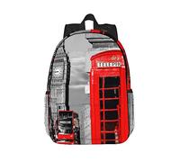 Zaino per computer portatile con stampa della fine del mondo con calendario Maya, leggero, impermeabile, da viaggio, ergonomico, 38,1 cm, Telefono England Uk Londra, One Size