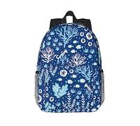 Zaino per computer portatile con stampa di pavone, leggero e impermeabile, zaino da viaggio ergonomico da 15 pollici, Alghe blu mare verde, One Size