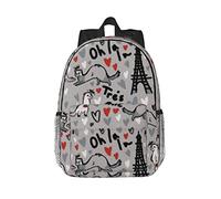 Zaino per computer portatile con stampa di pecore, leggero, impermeabile, da viaggio, ergonomico, da 15 pollici, Furetti modello di moda francese, One Size