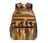 Zaino per computer portatile, con stampa floreale gialla e grigia, elegante, zaino universitario, per uomini e donne, Donne nell'antico Egitto, One Size