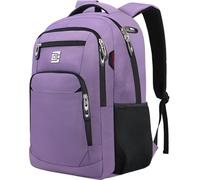 Zaino per computer portatile, da viaggio d'affari, antifurto, sottile, durevole, con porta di ricarica USB, impermeabile, per donne e uomini, adatto per laptop e notebook da 15,6", viola