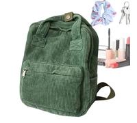 Zaino per computer portatile, manico dello zaino retrò delle donne, piccola borsa dello zaino, borsa per laptop per ragazze, zaino estetico, grande strato, verde, Consulte la descripción