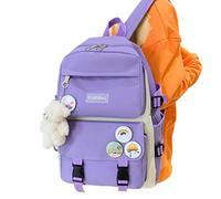 Zaino per computer portatile per adolescenti, set di zaino per zaino primario 4 pezzi con custodia, borsa a tracolla - borsa portaoggetti per computer portatile, TV, viola., Se référer au descriptif