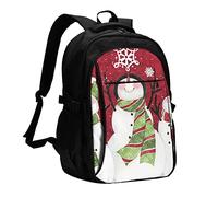Zaino per computer portatile stampato formula matematica per uomo, zaino da viaggio con porta di ricarica USB, stampa grande zaino casual, Merry Christmas., One Size