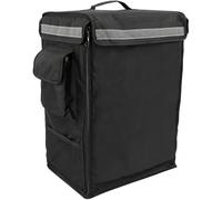 Zaino per consegna di cibo, Zaino Isotermico Porta Pizza, Superiore e Anteriore Apribili, grande borsa impermeabile a tenuta stagna per bici, per la spiaggia, picnic, campeggio (Black)