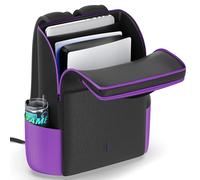 Zaino per Console PS5/ Slim/ Pro, Custodia PS5 con Protezione Completa per PS 5, Borsa PS5 di Grande Capacità per Controller, PS Portal, Laptop, Schede di Gioco, Zaino P5 con 3 Tasche per Cavi, Viola