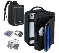 Zaino per Console PS5/ Slim/ Pro,Custodia PS5 con Protezione Completa per PS5,Borsa PS5 di Grande Capacità per Controller,PS Portal,Laptop,Schede di Gioco