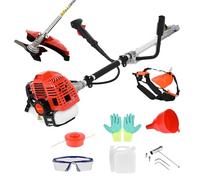 Zaino per decespugliatore a gas, 52 cc, a 2 tempi, tosaerba alimentato a gas, tagliasiepi senza fili, decespugliatore da prato, tagliasiepi portatile (rosso 2 in 1)