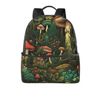Zaino per donne e uomini con albero della foresta e funghi fatati, borsa per la scuola per adolescenti, borsa per libri, zaino casual per college, viaggi, lavoro