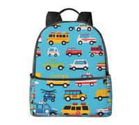 Zaino per donne e uomini con auto della polizia dei cartoni animati per donne e uomini ambulanze camion zaino scuola adolescente Bookbag zaino casual per college viaggi lavoro
