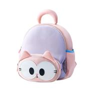 Zaino per gatti - simpatico zaino per la scuola degli animali, borsa leggera per bambini, tracolla regolabile, zaino per gatti, facile da trasportare, per ragazze, viaggi scolastici e prima, Lilla,