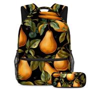 Zaino per il Ringraziamento a forma di pera, con astuccio, set per la scuola, per ragazzi e ragazze, Multicolore#03, B:29.4x20x40cm P:19x7.5x3.8cm, Zaini Daypack