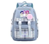 Zaino per la scuola, alla moda, semplice, casual, con cerniera, leggero ed elegante, alla moda, per adolescenti, Blu, Medium