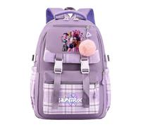 Zaino per la scuola, alla moda, semplice, casual, con cerniera, leggero ed elegante, alla moda, per adolescenti, Viola, Medium