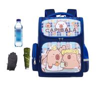 Zaino per la scuola Capybara | Grazioso zaino per la scuola Capybara, con suddivisione professionale, impermeabile, design per bambini, ragazze, asilo, scuola elementare, libero, campeggio
