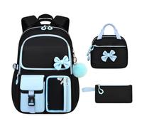 Zaino per la scuola da bambina con contenitore per il pranzo, 3 pezzi, regolabile, con , Blu, Siehe Beschreibung, Vedi descrizione | Notebook casual per studenti, pendolari, viaggi, portafogli, abbigliamento,
