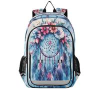 Zaino per la scuola elementare blu acquerello Dreamcatcher modello bambini borse per libri per ragazzi asilo robusto impermeabile leggero durevole età 6-12 anni, Multicolore, Taglia unica