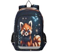 Zaino per la scuola elementare con simpatico panda rosso e farfalla, per bambini, per ragazzi, asilo, robusto, impermeabile, leggero, durevole, età 6-12 anni