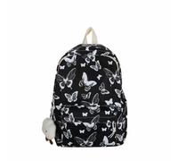 Zaino per la scuola, graziosa farfalla, borsa per libri, borsa per la scuola con accessori carini, zaino estetico per adolescenti, ragazze e donne zaini con sedia, Nero , Taglia unica per tutti, Zaino