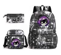 Zaino per la scuola Murder Drones UZI, astuccio per matite, borsa a tracolla, set da tre pezzi _5