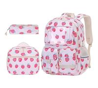 Zaino per la scuola per bambini, 3 pezzi, impermeabile, molto capiente | Set zaino per libri per bambini, per studenti di tutti i livelli scolastici, aula, viaggi, attività all'aperto, campeggio