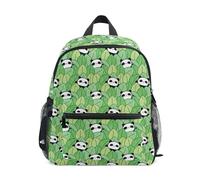 Zaino per la scuola per bambini ragazzi / ragazze carino borsa per pannolini zaino con pettorina cartone animato panda, foglie carine dei cartoni animati panda carino, piccolo, Foglie di panda