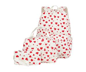 Zaino per la scuola per bambini, set zaino in velluto a coste, portapranzo, astuccio per matite e zaino per donne e ragazze, viaggi, vacanze, università, campeggio, sport, attività all'aperto, A, Fare