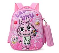 Zaino per la scuola primaria di grande capacità del fumetto la-bu dei bambini, borsa da scuola in panno Oxford a guscio duro per ragazzi e ragazze,Style 3