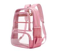 Zaino per la scuola trasparente con tasche di grande capacità, ideale per lo stadio, come borsa per il tempo libero, impermeabile, resistente agli urti (rosso #1, taglia unica)