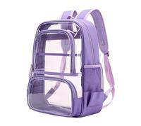 Zaino per la scuola trasparente con tasche di grande capacità, ideale per lo stadio, come borsa per il tempo libero, impermeabile e resistente agli urti (viola #1, taglia unica)
