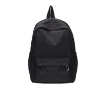 Zaino Per La Scuola Zaino solido unisex for studenti Zaini scolastici casual di grande capacità Borsa da viaggio classica in nylon multifunzione da donna Per La Scuola(Black)