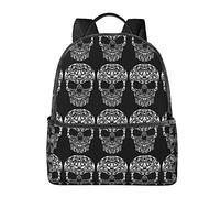 Zaino per laptop Borsa per computer antifurto, Zaini da trekking leggeri da uomo e donna, Borse per libri carine Zaino per college per adolescenti, Fiori di rosa Day Of The Dead Teschi di zucchero Ro
