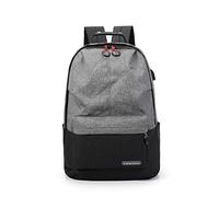 Zaino per Laptop da uomo e da donna Business viaggio computer zaino College borsa Fashion impermeabile retro zaino con porta USB elegante grigio Fit 39,6 cm computer portatile e borsa di tela grigio 灰色