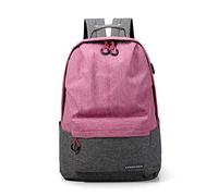 Zaino per Laptop da uomo e da donna Business viaggio computer zaino College borsa Fashion impermeabile retro zaino con porta USB elegante grigio Fit 39,6 cm computer portatile e borsa di tela rosa 粉色