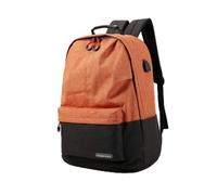 Zaino per Laptop da uomo e da donna Business viaggio computer zaino College borsa Fashion impermeabile retro zaino con porta USB elegante grigio Fit 39,6 cm computer portatile e borsa di tela arancione 橙色