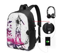 Zaino per laptop da viaggio Three Days Grace, zaino per laptop resistente all'acqua con porta di ricarica USB, borsa per computer per università e