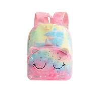 Zaino Per L'asilo Ragazze Con Spalla Regolabile Con Spalla Confortevole Sacchetto La Scuola Peluche Arcobaleno Bambini Età Compresa Tra 3+ Peluche Morbido.