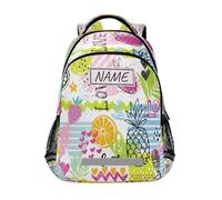Zaino per libri scolastici con ananas tropicale personalizzato per ragazzi e ragazze per bambini zaino estivo personalizzato con frutta zaino personalizzato per viaggi campeggio palestra