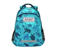 Zaino per libri scolastici con motivo tartaruga marina personalizzata per ragazzi e ragazze bambini personalizzato oceano spiaggia zaino personalizzato per viaggi campeggio palestra escursionismo,