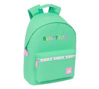 safta BENETTON MINT - Zaino per laptop da 14,1", ideale per giovani di diverse età, comodo e versatile, qualità e resistenza, 31 x 16 x 41 cm, Verde Menta Torta, M, Casual