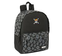 safta ONE PIECE PIRATES - Zaino per laptop da 14,1", ideale per giovani di diverse età, comodo e versatile, qualità e resistenza, 31 x 16 x 40 cm, Nero, M, Casual