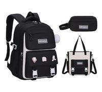 Zaino per ragazze 3 PCS Cute School Backpacks Borsa di libro per bambini elementari Zaino classico leggero per bambini, con set di custodia a matita Laptop College Travel Backpack Borse da libro grand