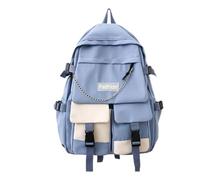 Zaino per ragazze di grande capacità resistente all'acqua multi-tasca, Blu | Zaino per laptop per studenti per ragazze, viaggi, campeggio, escursionismo, università, lavoro elementare, pendolarismo