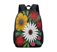 Zaino per ragazze, motivo floreale vivace, 43,2 cm, con stampa artistica digitale, borsa per la scuola, per laptop da donna, 01, L, Classico