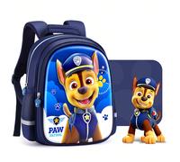 Zaino per ragazzi con stampa Paw Patrol Chase in blu, zaino per bambini con cane, comodi cinghie regolabili, borsa per la scuola con personaggio ATTENZIONE: PERICOLO DI SOFFOCAMENTO-Pezzi piccoli, non