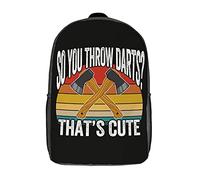 Zaino Per Ragazzi Lancio Dell'Ascia Divertente Retrò Borsa Da Viaggio Outdoor Zaino Da Viaggio Impermeabile Borse Da Scuola Per Compleanno, Adulti, Trekking, 43X32X14Cm