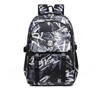Zaino per ragazzi Zaino da scuola stampato per bambini Zaino scolastico per laptop grande zaino casual borsa verde oliva, Nero , Etichettalia unica