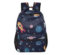 Zaino per scuola e viaggio con simpatico cane palloncino con tasche multiple, Carino Pianeta Blu 2, Small, Zaino casual per la scuola | Zaino per bambini con quattro tasche interne per studenti delle scuole medie, trasporto a mani libere